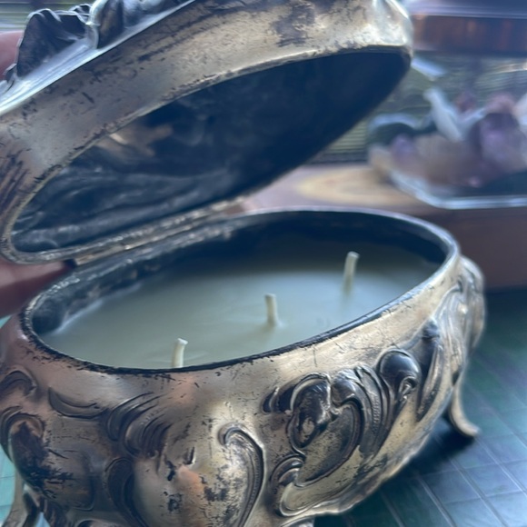 Other - Candle in Vintage Jewelry box - 100% beeswax- unscented